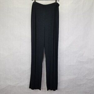 Chico's Travelers Pants Women’s XL Short Slinky Wide Leg Pull On Crop Black
